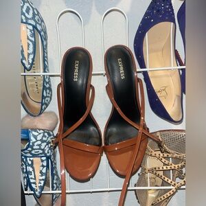 Express Women's Brown/Tan Strappy Heels